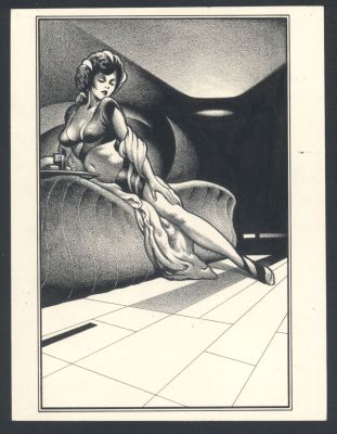Stephen Fabian | Fabian Sci-Fi Art - Gorgeous Futuristic Woman - Great - Signed | Koch Comic Art