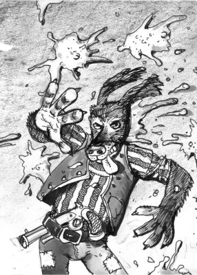 Simon Bisley – Salty Dogs Card art – Ink – Shitty sence | Berserker Art