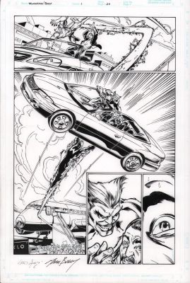 Greg Adams, Mark Bagley | Avengers Two: Wonder Man & Beast #1 P.20 - Great Duo Shot - Signed - 2000 | Anthony’s Comic Book Art