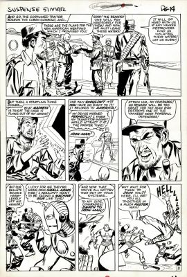 Don Heck | Tales of Suspense #51 P 11 (First Scarecrow! Great Iron Man Battle Page with Fidel Castro & His Soldiers!) Large Art -1963 | Romitaman