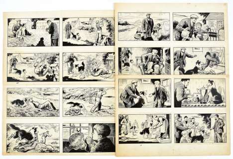 Black Bob: 4 original 4-panel artworks (1950s) by Jack Prout for The Dandy/Black Bob Books. Indian | Comic Book Auctions ltd