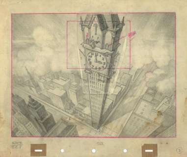 CLOCK CLEANER - Studio Disney 1937 Layout original de la scène d’ouverture | Rossini