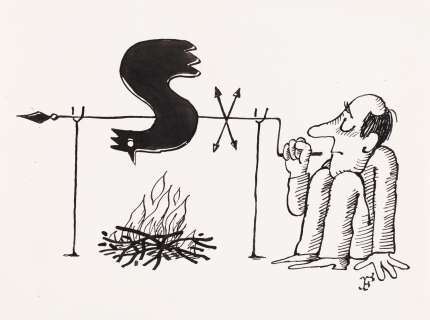 Jerzy Flisak (1930 - 2008) | Jerzy Flisak | Bez tytułu, ilustracja do magazynu "Szpilki", lata 60. XX w. | Desa Unicum