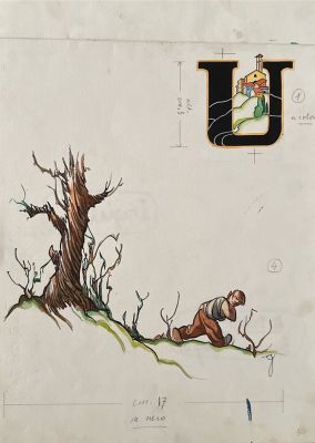 Golia (Eugenio Colmo) | Illustrazione a colori - | Finarte