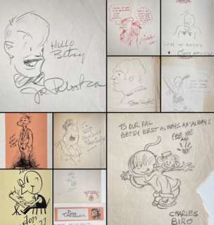 lot 535 - Ensemble composé de 10 dédicaces réalisée par des…