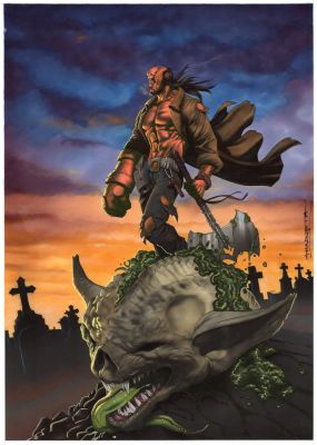 Angel Unzueta | Pin-Up Hellboy | The Green Room