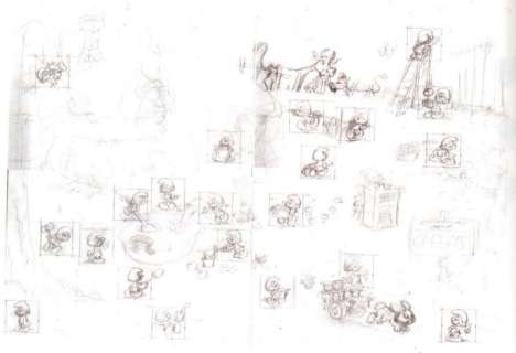 Peyo | SCHTROUMPFS 2 crayonnés réalisées pour le projet du poster Gervais. | Kahn et Associés