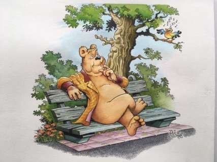 Vlottes, Dick - Originele tekening - een tevreden heer Bommel (2018) | Catawiki