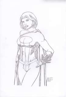 Alcides Pacheco | Power Girl Pinup | Abel Original Art