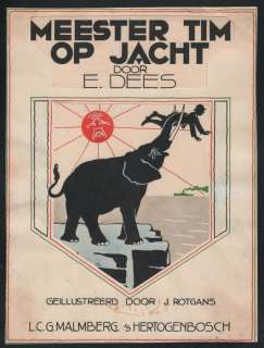 Rotgans, Jan - Originele cover in Oost-Indische inkt - Meester Tim op Jacht  (1950) | Catawiki