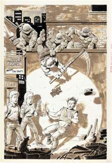 TEENAGE MUTANT NINJA TURTLES "MICHELANGELO" #1 PIN-UP ORIGINAL ART BY KEVIN EASTMAN. | Hake’s