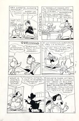 Romano Scarpa | Original page for Topolino n. 590. Cm. 25x36,5. Ink. Mint. Code 2166. | Segni e Disegni