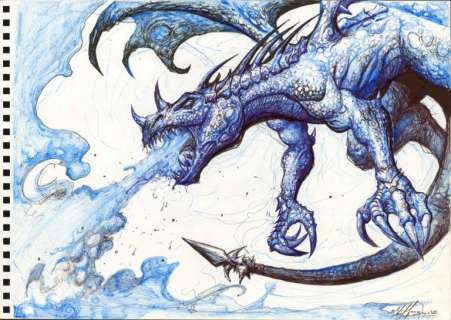 Clint Langley | Blue Dragon | La French Collection