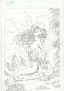 Al Rio - Wonder woman bound pencil drawing - signed