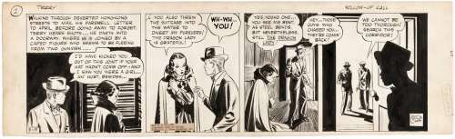 "TERRY AND THE PIRATES" 1939 DAILY STRIP ORIGINAL ART BY MILTON CANIFF FEATURING THE DRAGON LADY. | Hake’s