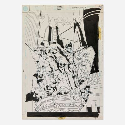 Lot 324 - Moder Boyd, Legion of Super-Heroes: New Horizons Trade Paperback Cover Art (DC Comics, 2000)