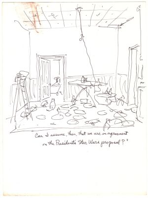 George Booth | George Booth - 1984 Rough Sketch For a New Yorker Cartoon! Star Wars! | ComicArtFans Classifieds