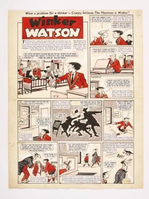 Winker Watson original artwork by Eric Roberts (early 1960s) from The Dandy. Winker, the champion | Comic Book Auctions ltd
