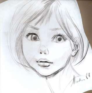 Marlier | Martine, illustration au crayon gras représentant… | Banque Dessinée