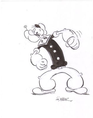 Kyle Baker | Kyle Baker - Drawing of Popeye! | ComicArtFans Classifieds