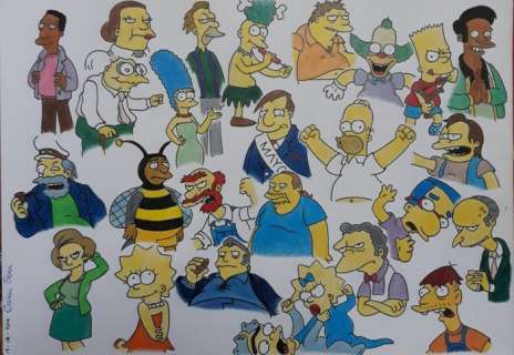 Simpsons - original illustr. - Page volante - EO - (2016) | Catawiki