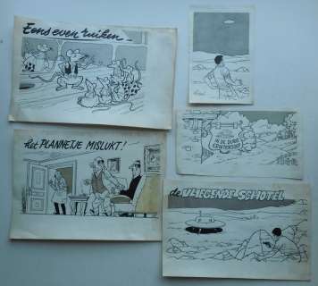Nys, Jef - 5x originele illustratie in inkt | Catawiki