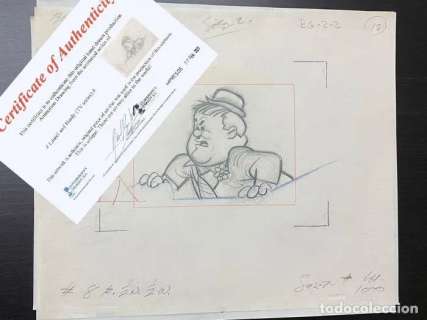 EL GORDO Y EL FLACO. DIBUJO ORIGINAL DE LA SERIE DE TV.. CERTIFICADO DE AUTENTICIDAD. 1967. ÃšNICO.