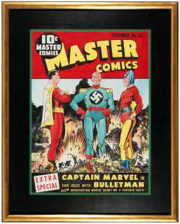 MASTER COMICS #21 CAPTAIN MARVEL & BULLETMAN COVER RECREATION ORIGINAL ART BY MURPHY ANDERSON. | Hake’s