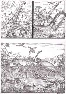 Jens Harder (Né En 1... | Alpha - Dinosaures Encre de Chine sur papier. Signé... | Tessier Sarrou