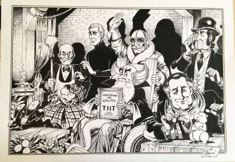 Alan Ford - G. Romanini - illustrazione originale "Il Gruppo TNT " | Catawiki