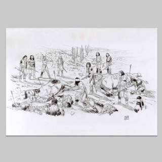 Jef | Illustration originale Geronimo, Bataille gagnée contre les mexicains | Collector BD