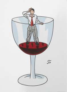 Floc’h (1953) Le... | FLOC’H (1953) Le verre de vin " A few too many". Illustration... | Drouot Estimations