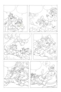 Mickey, Goofy & Pete - Original One Page Story - Antonio Carrillo - Art de crayon | Catawiki