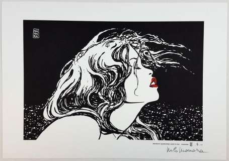 Milo Manara - grafica "Labbra Rosse" 4/25 - Page volante | Catawiki