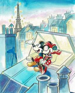 Mickey and Minnie Enjoying Paris - Original Painting - Tony Fernandez  - Art original | Catawiki