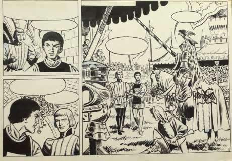 Funcken, Liliane et Fred  - Planche originale - LeÂ Chevalier BlancÂ T.4 - Échec au Roi - (1964) | Catawiki