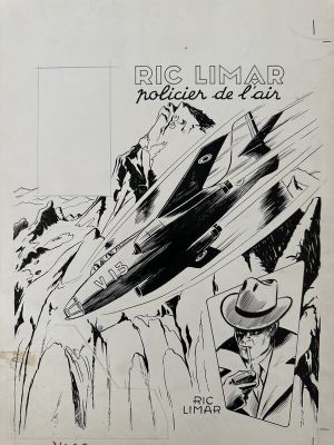 Auguste Liquois | Couverture Originales Ric Limar, Policier de l’air - IMA N°28 1955 | 2DGalleries