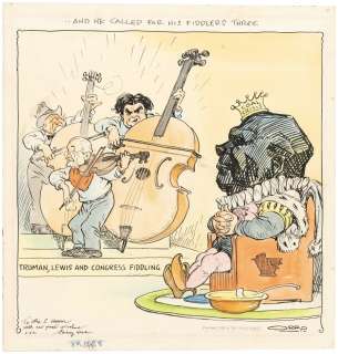 JOHN LEWIS & HARRY TRUMAN CHICAGO COAL STRIKE CARTOON ORIGINAL ART BY CAREY ORR. | Hake’s