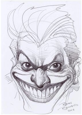 Brian Bolland | Bolland Joker Commission (Signed) (Huge Image) | Nostalgic Investments