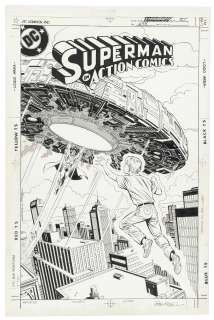 ACTION COMICS #658 COMIC BOOK COVER ORIGINAL ART BY KERRY GAMMILL. | Hake’s