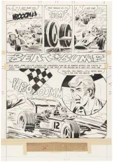 DRAG N‘WHEELS #51 COMPLETE SIX PAGE ORIGINAL ART STORY PAGES BY CHARLES NICHOLAS & VINCE ALASCIA.