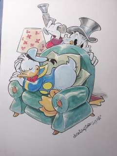 Donald Duck - "Donald-Scrooge, Rude awakening" "Paperino-Paperone, brusco risveglio" - Page volante - Umpublié - (2019/2019) | Catawiki