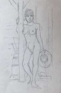 Hermann - Dessin original - Projet pour un Â«Â Ex-Libris ErotiqueÂ Â» - Comanche | Catawiki