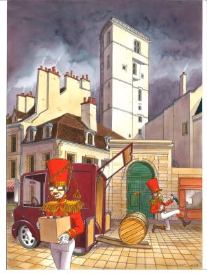 Lot 177 - TURF né en 1966. La nef des fous. Affiche du festival vini-BD de Dijon.