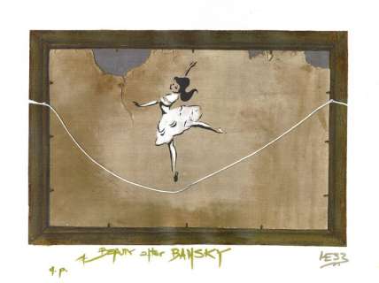 Beauty and the Beast - Belle inspired by Banksy - Giclée on Canvas - Meb Dessin - EO | Catawiki
