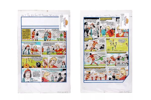 Lot 242 - Two original artwork strips for Roy Of The Rovers | misc / divers