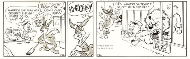 Ralph Heimdahl | Bugs Bunny daily strip March 26 th , 1957,… | Galerie Laqua