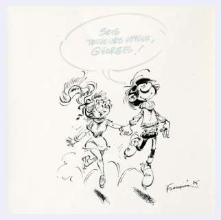 Franquin | Gaston, illustration inédite Ã  l’encre de Chine … | Banque Dessinée
