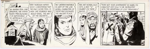 Terry and the Pirates Orig Ink Daily Comic Strip Art Wunder Signed 1971 T5 | Charles Scott Gallery