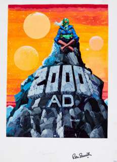 2000AD Prog 807 (1992) back cover original artwork painted and signed… | Comic Book Auctions ltd